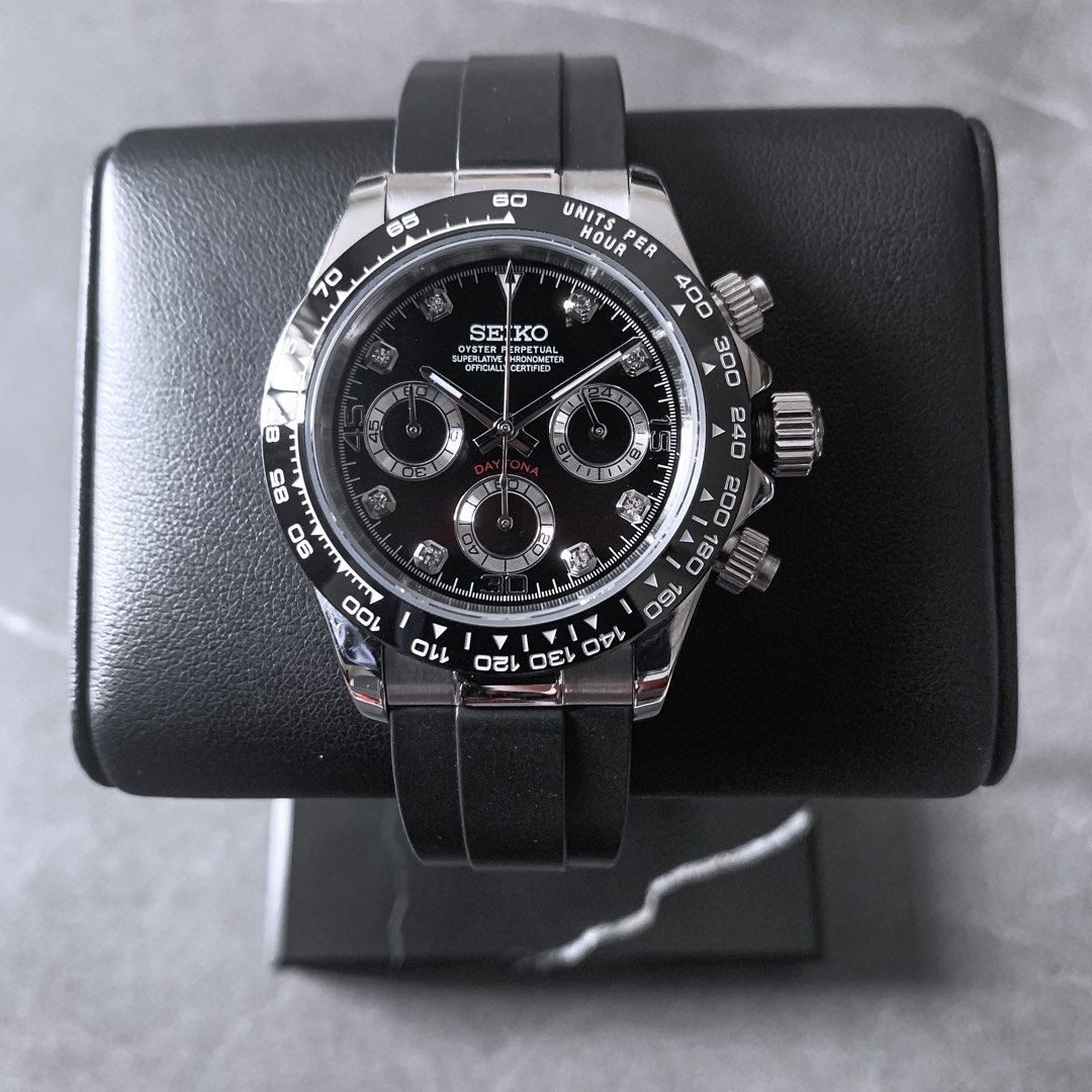 Seiko Daytona Oysterflex Silver-Black