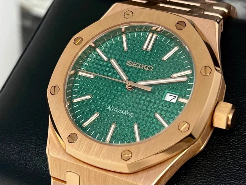 Seiko Royal Oak Rose Gold Green Dial