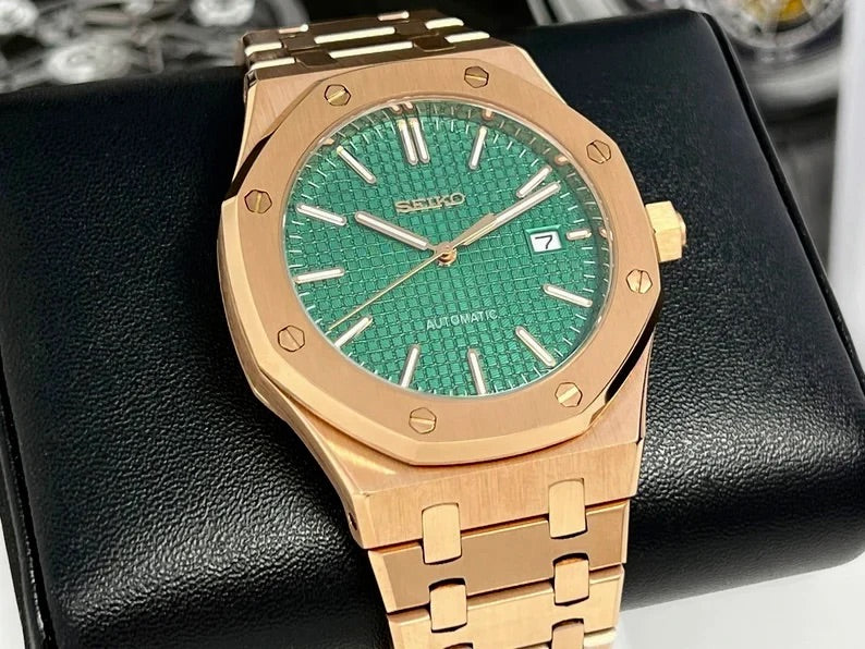 Seiko Royal Oak Rose Gold Green Dial