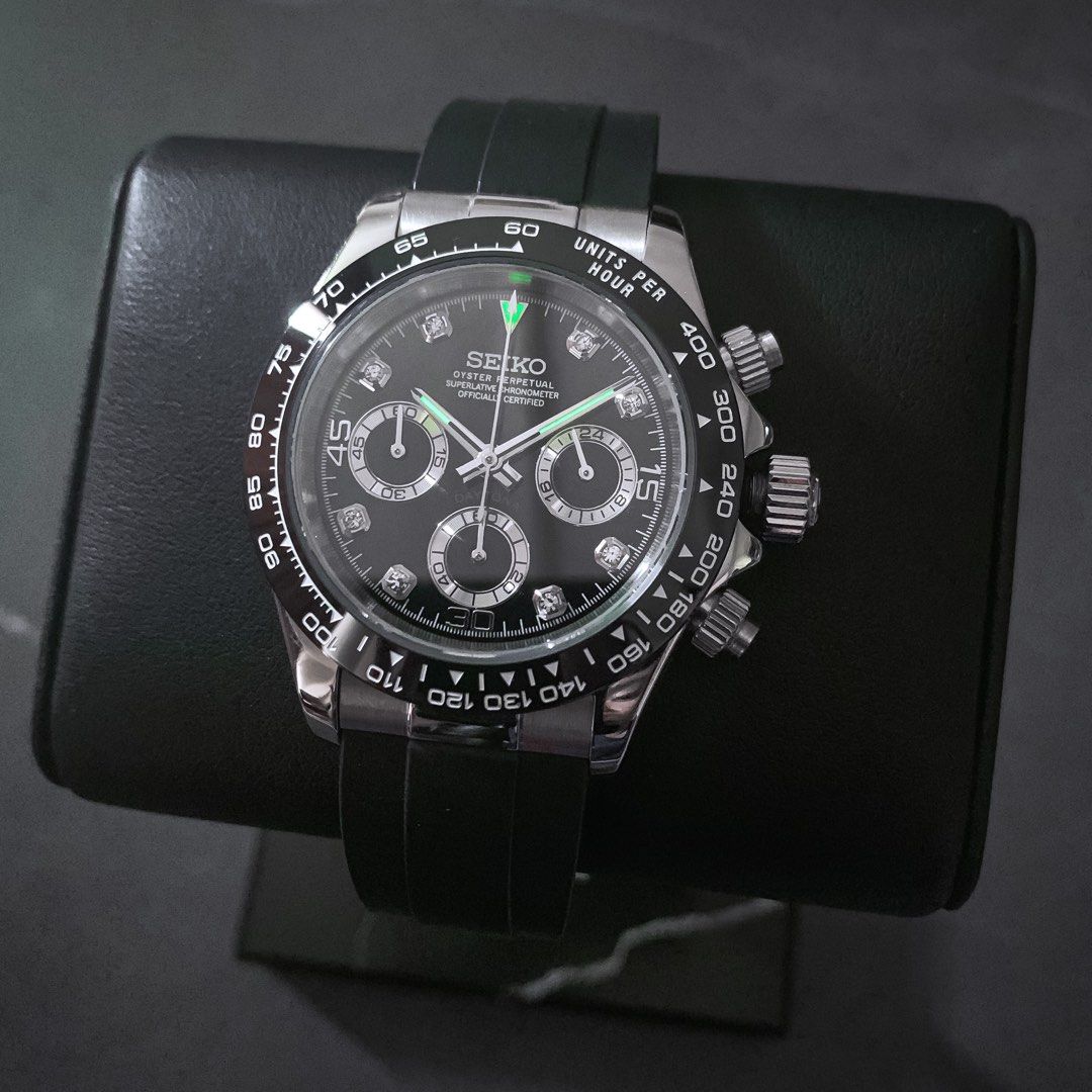 Seiko Daytona Oysterflex Silver-Black