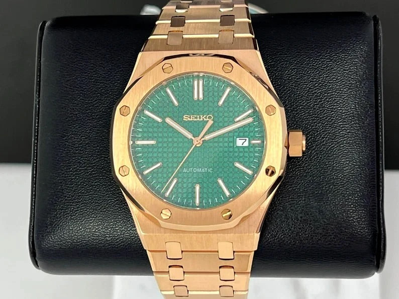 Seiko Royal Oak Rose Gold Green Dial