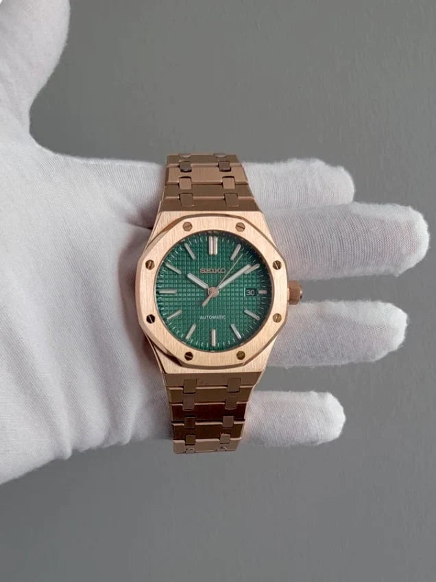 Seiko Royal Oak Rose Gold Green Dial