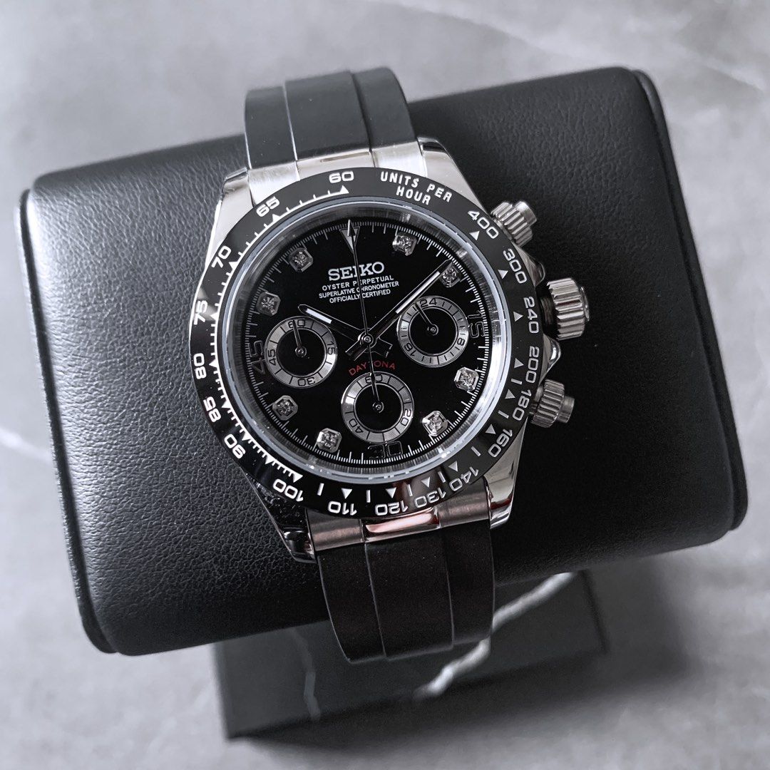Seiko Daytona Oysterflex Silver-Black