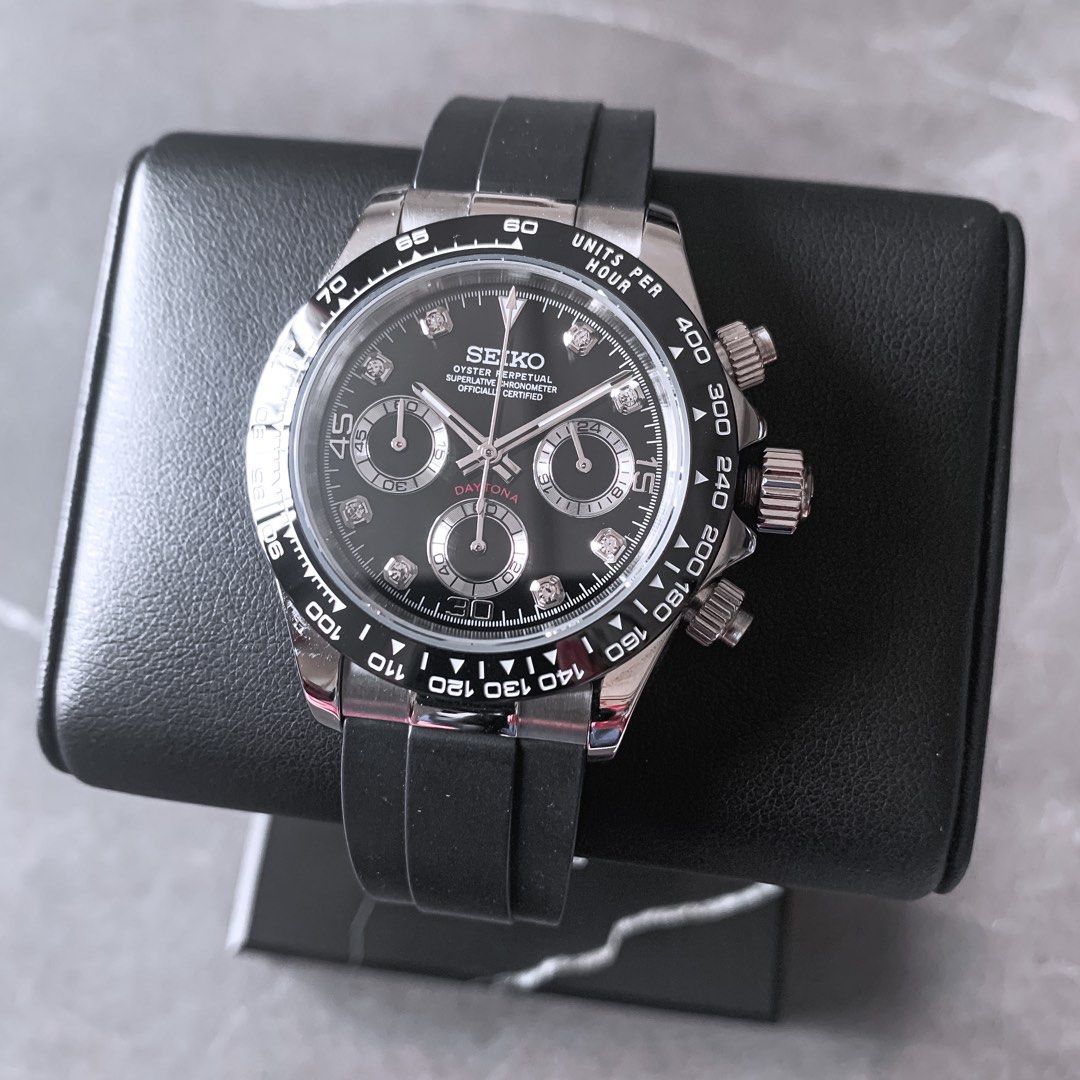 Seiko Daytona Oysterflex Silver-Black