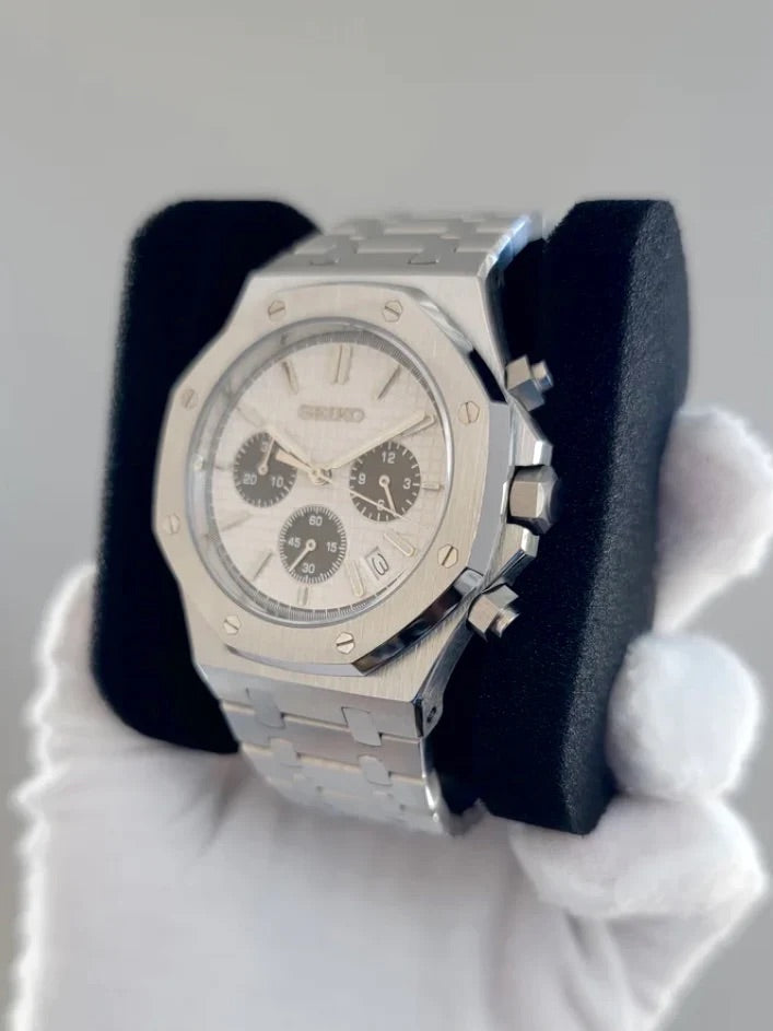 Seiko Royal Oak Chronograph White Dial
