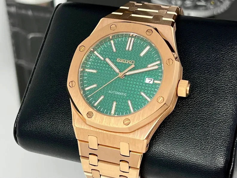 Seiko Royal Oak Rose Gold Green Dial